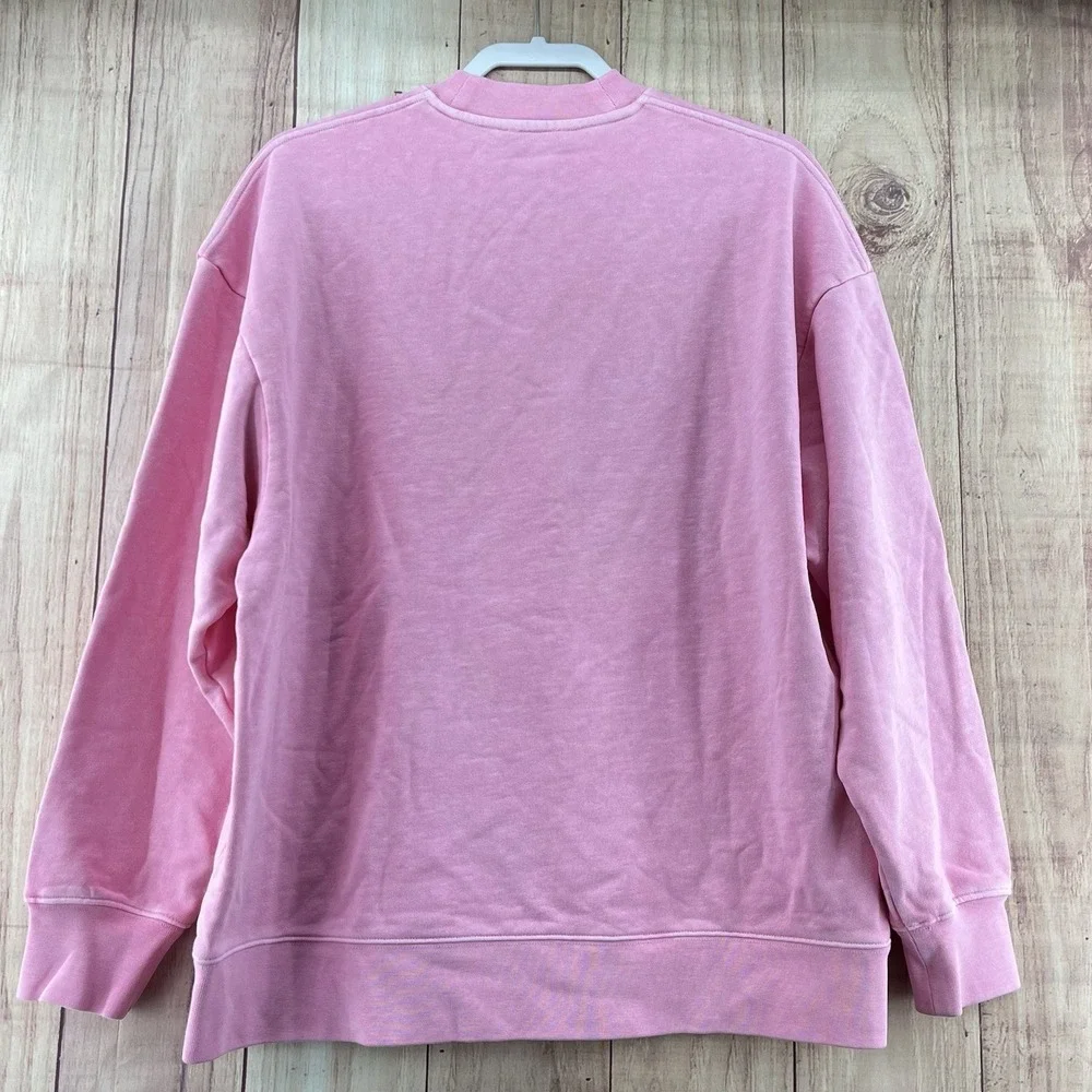 COS Oversized Pullover Sweatshirt Pink Cotton Blend Sz S Crew Neck Boxy Casual - Picture 2 of 6